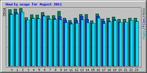 Hourly usage for August 2011