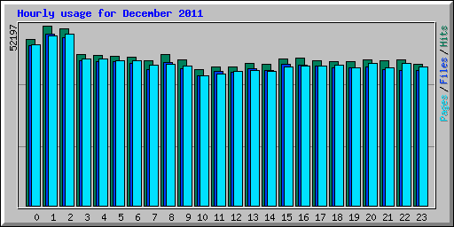 Hourly usage for December 2011